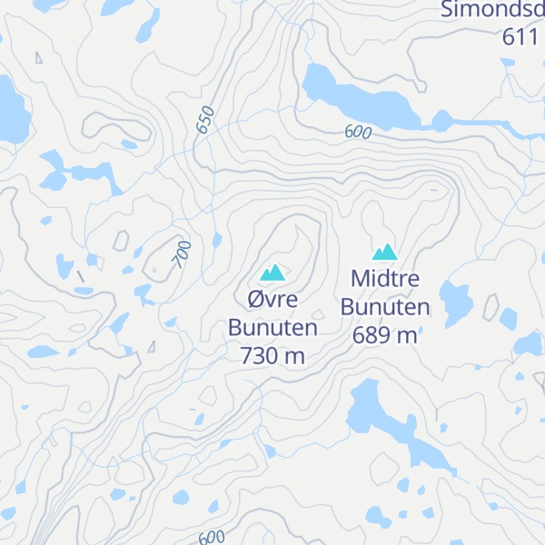 Map of Øvre Bunuten