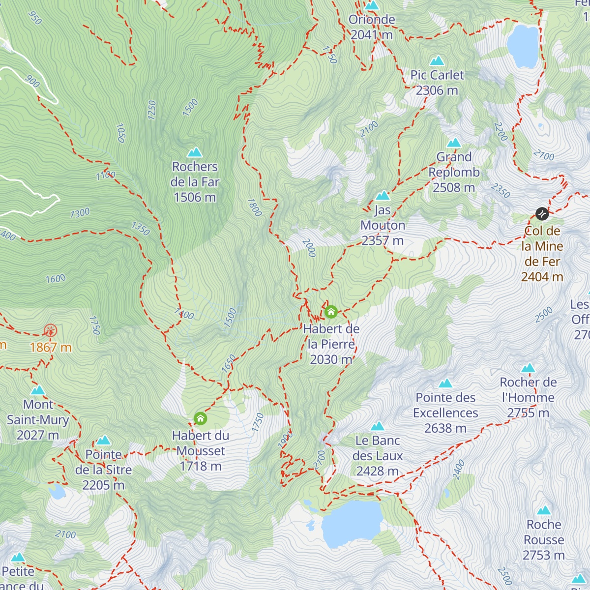 Refuge Jean Collet map
