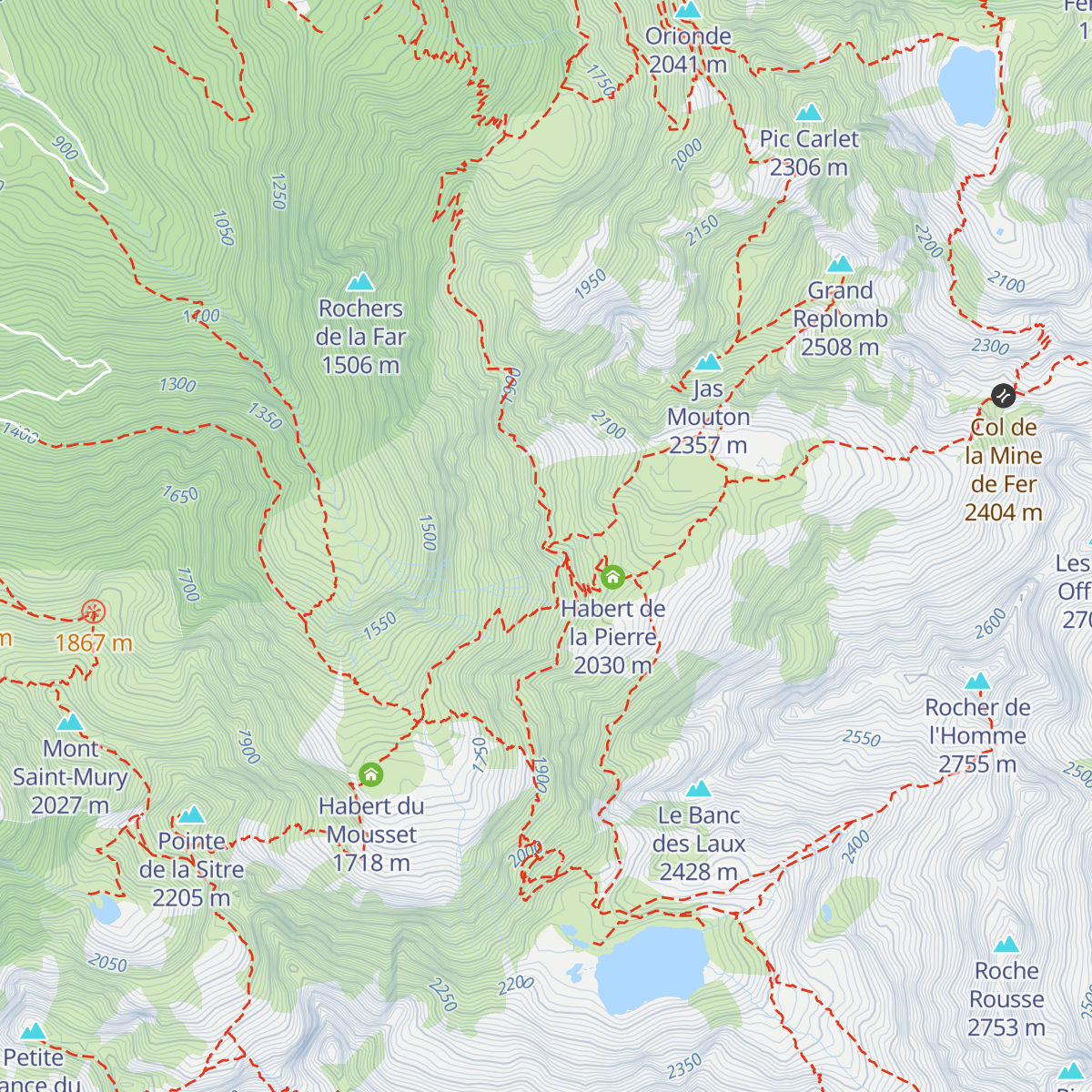 Refuge Jean Collet map