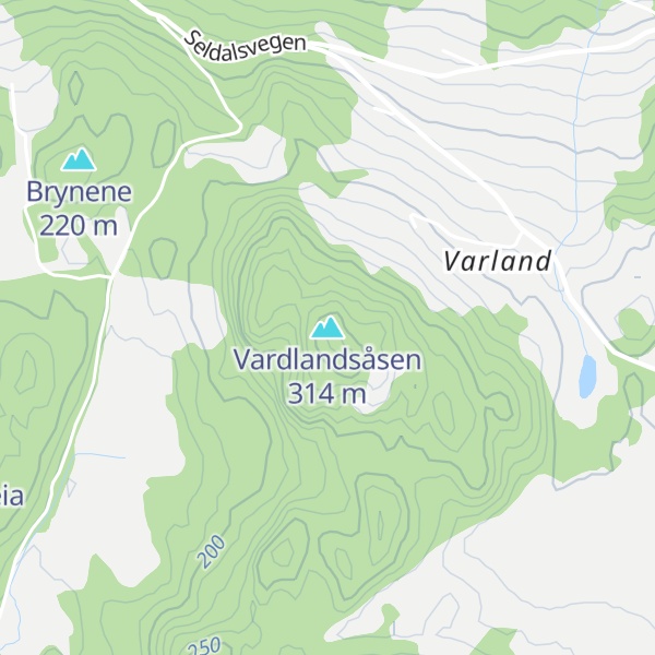 Map of Vardlandsåsen