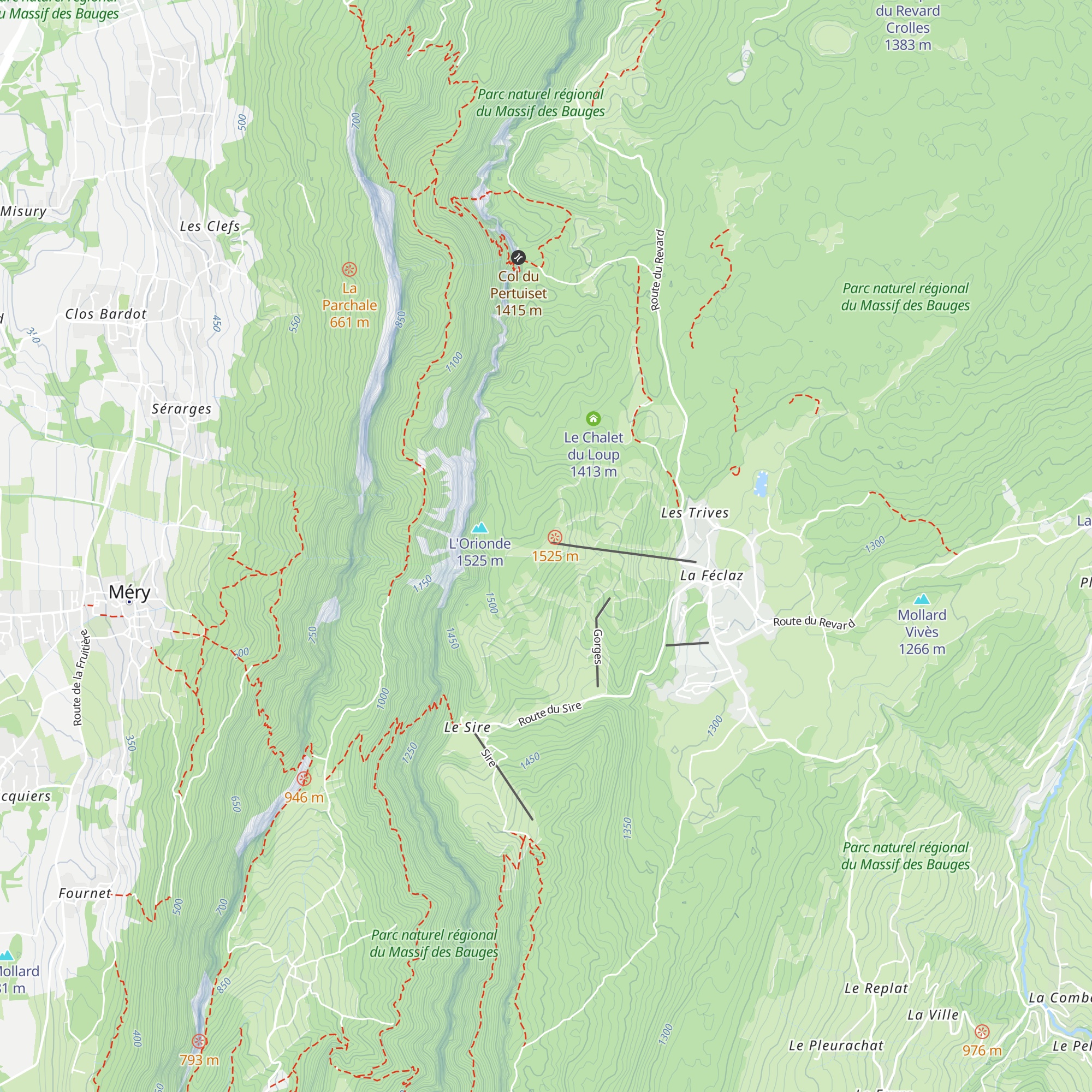 Service des pistes map