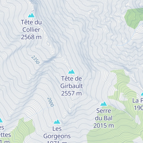 Map of Tête de Girbault