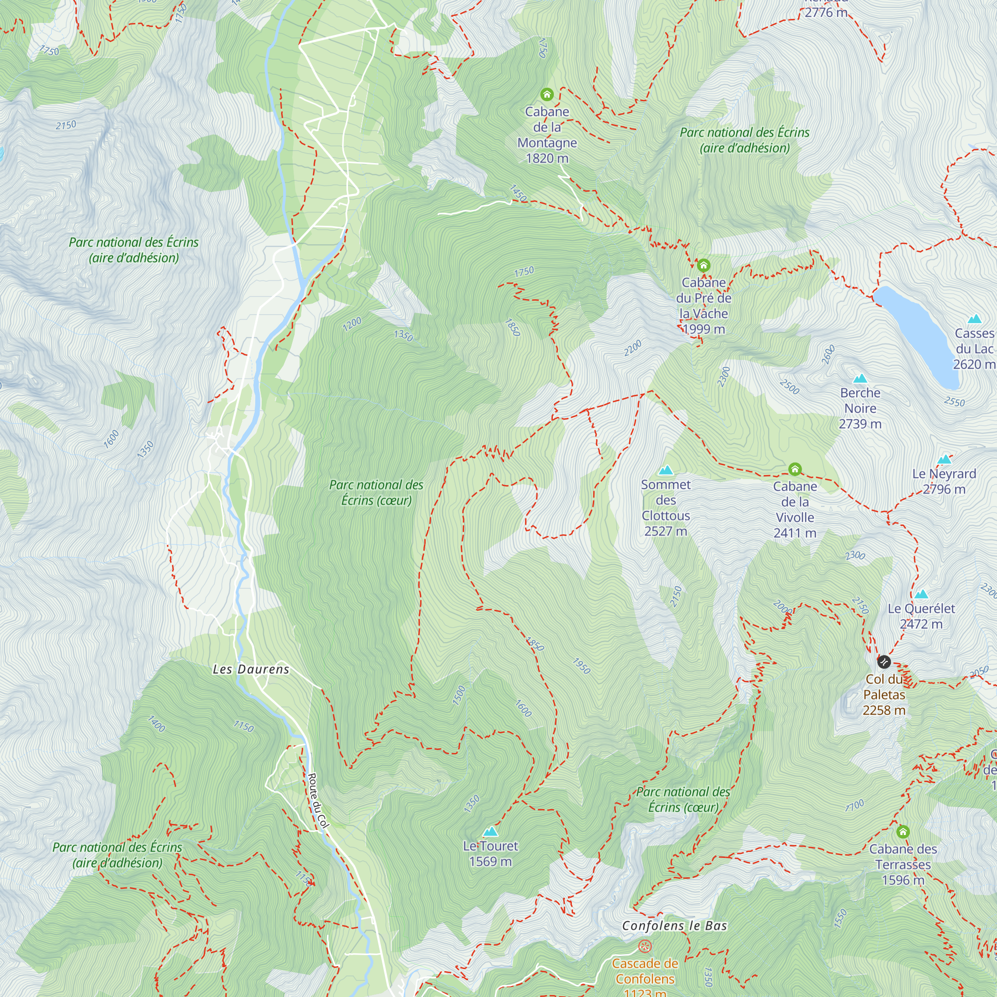 Cabane des Selles map