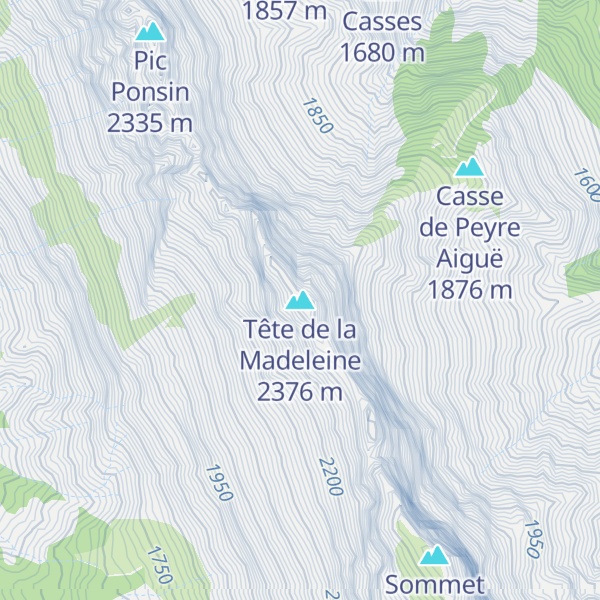 Map of Tête de la Madeleine