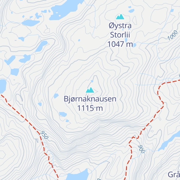 Map of Bjørnaknausen