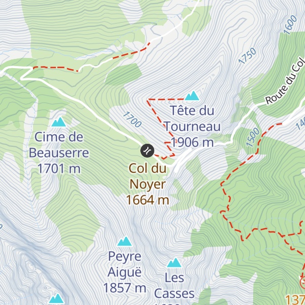 Map of Refuge du Col du Noyer