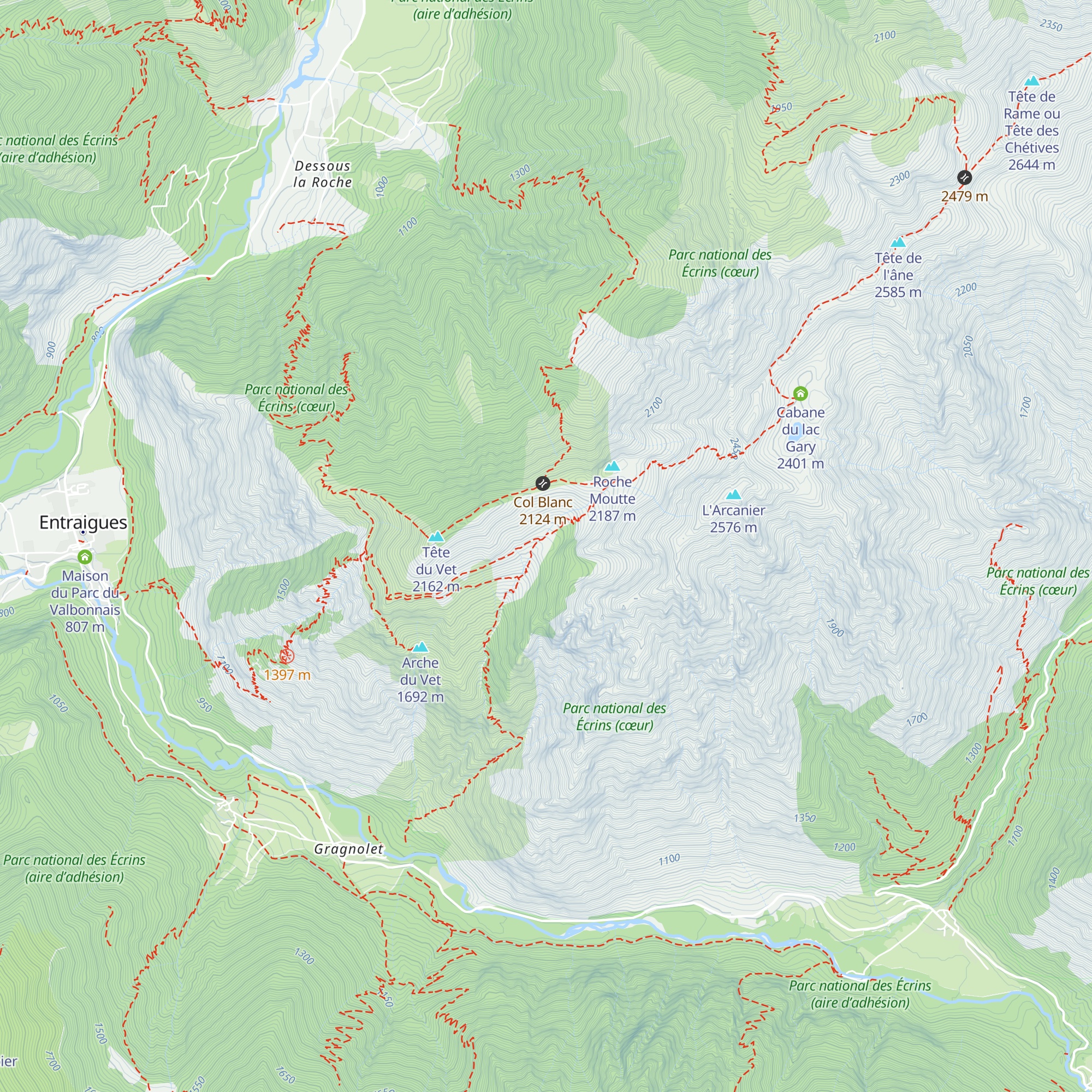 Cabane du Vet map