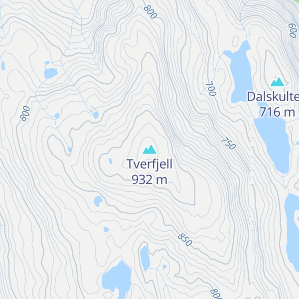 Map of Tverfjell