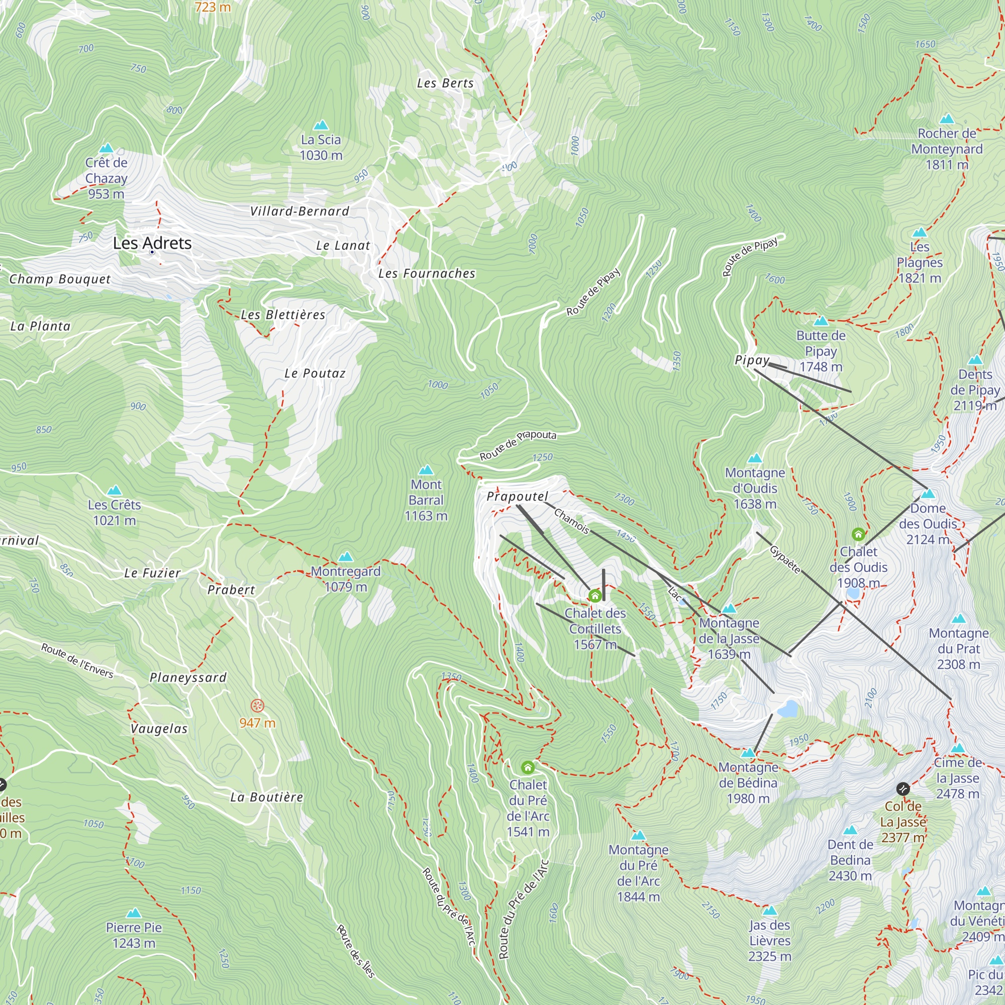 Le Rocher Blanc map