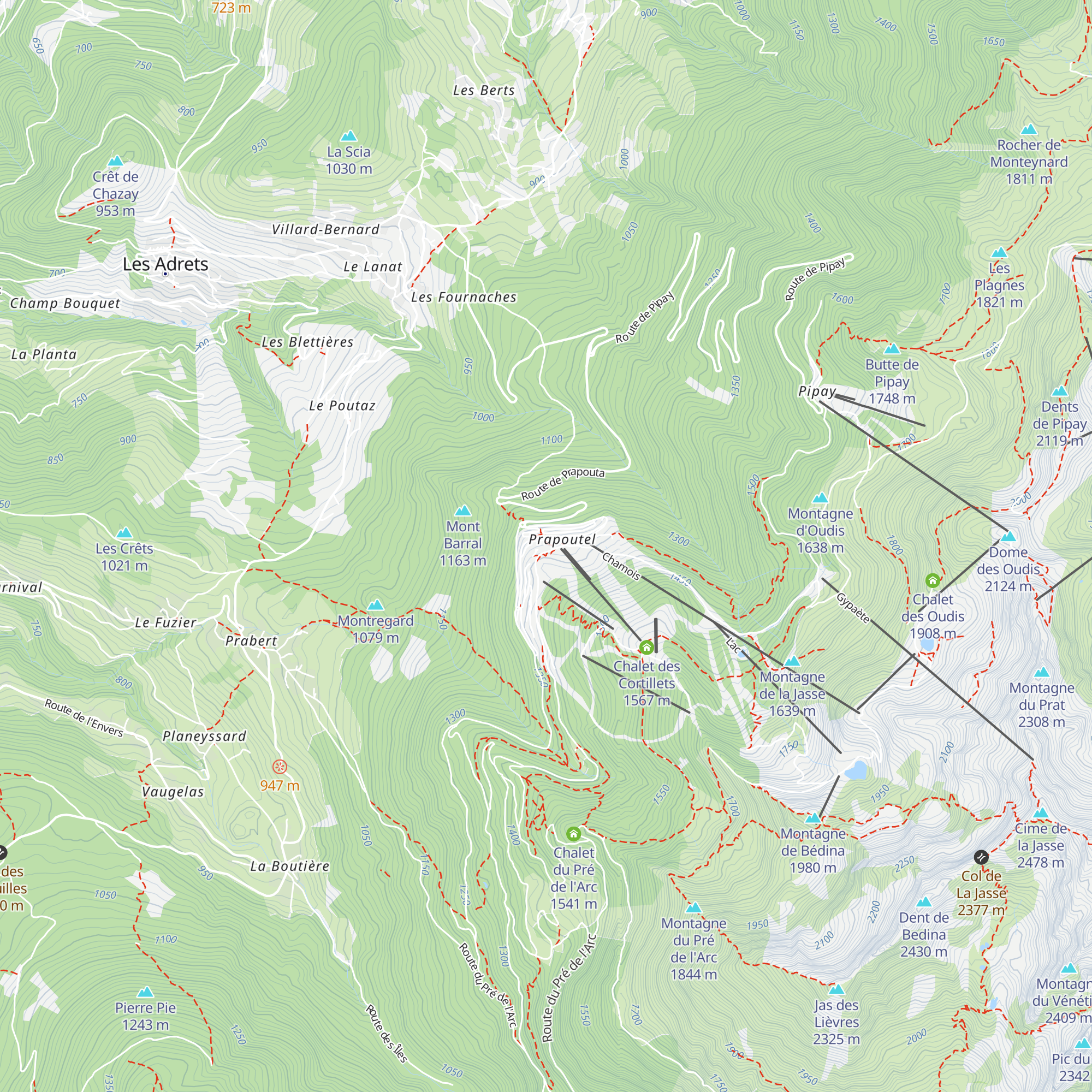 Le Rocher Blanc map