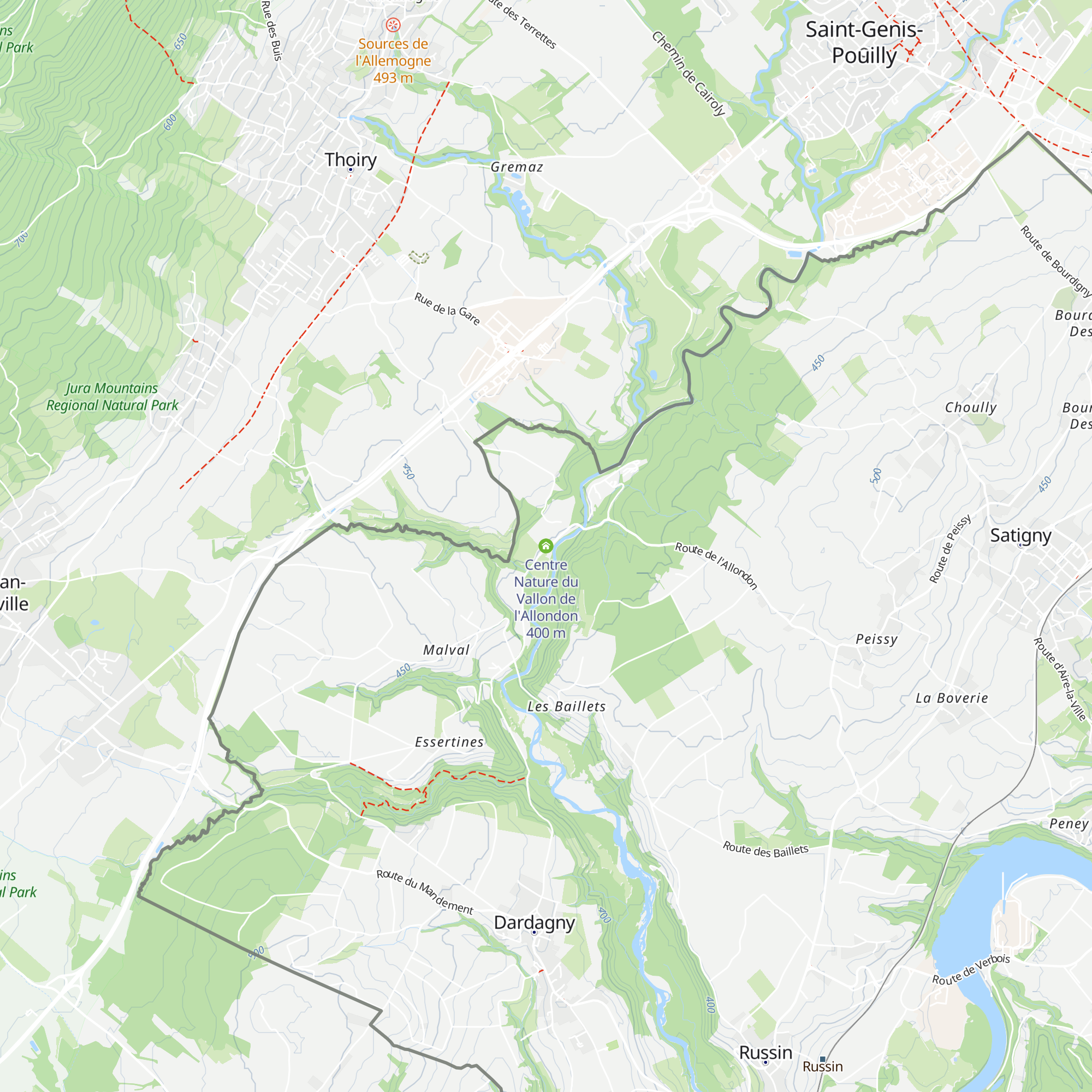 Centre Nature du Vallon de l'Allondon map