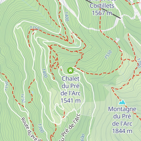 Map of Chalet du Pré de l'Arc
