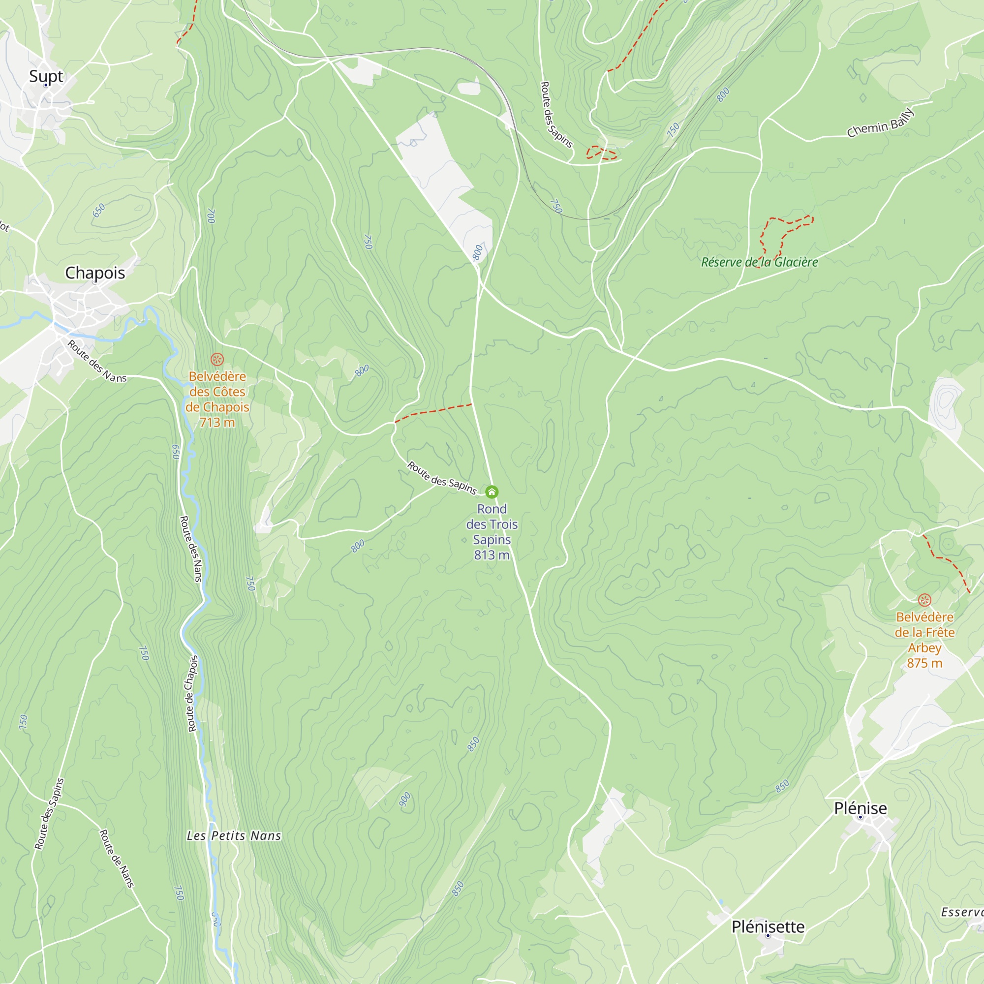 Rond des Trois Sapins map