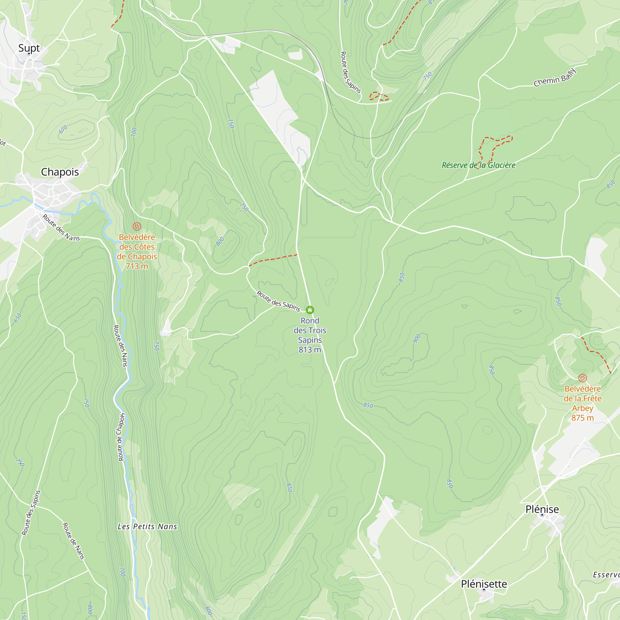 Rond des Trois Sapins map