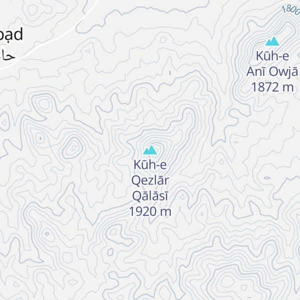 Map of Kūh-e Qezlār Qālāsī