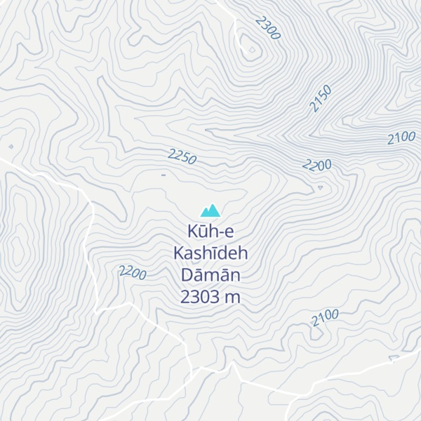 Map of Kūh-e Kashīdeh Dāmān