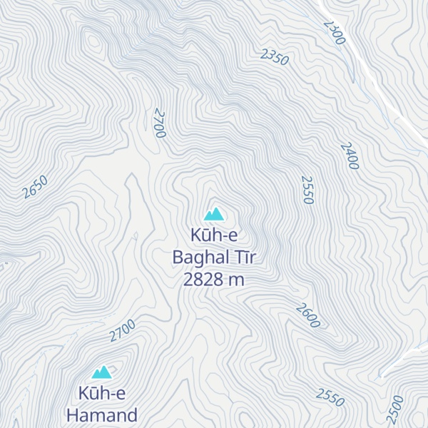 Map of Kūh-e Baghal Tīr
