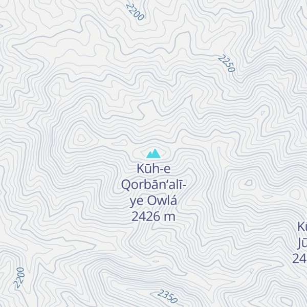 Map of Kūh-e Qorbān‘alī-ye Owlá