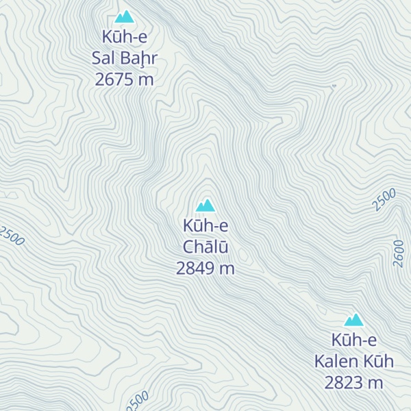 Map of Kūh-e Chālū
