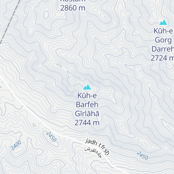 Map of Kūh-e Barfeh Gīrlāhā