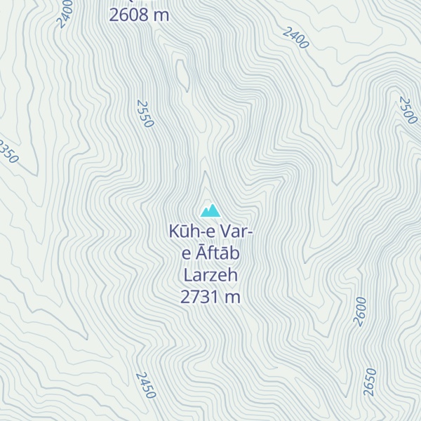 Map of Kūh-e Var-e Āftāb Larzeh