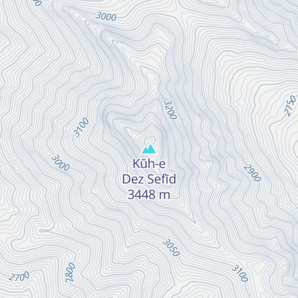 Map of Kūh-e Dez Sefīd