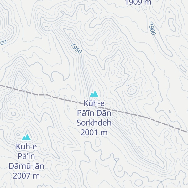 Map of Kūh-e Pā’īn Dān Sorkhdeh