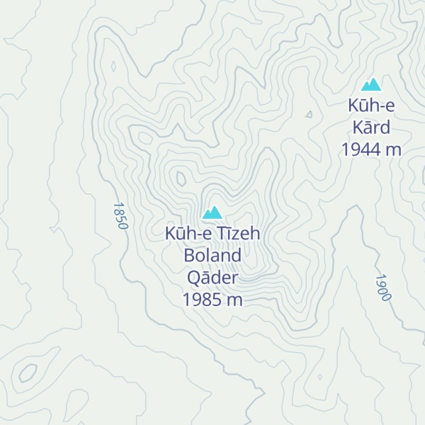 Map of Kūh-e Tīzeh Boland Qāder