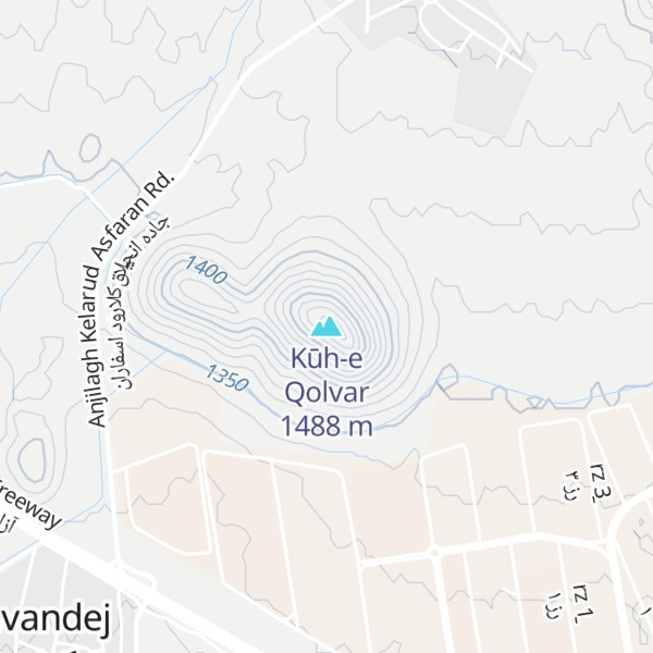 Map of Kūh-e Qolvar