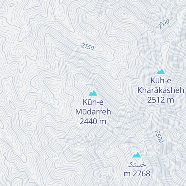 Map of Kūh-e Mūdarreh