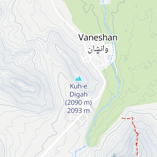 Map of Kuh-e Digah (2090 m)
