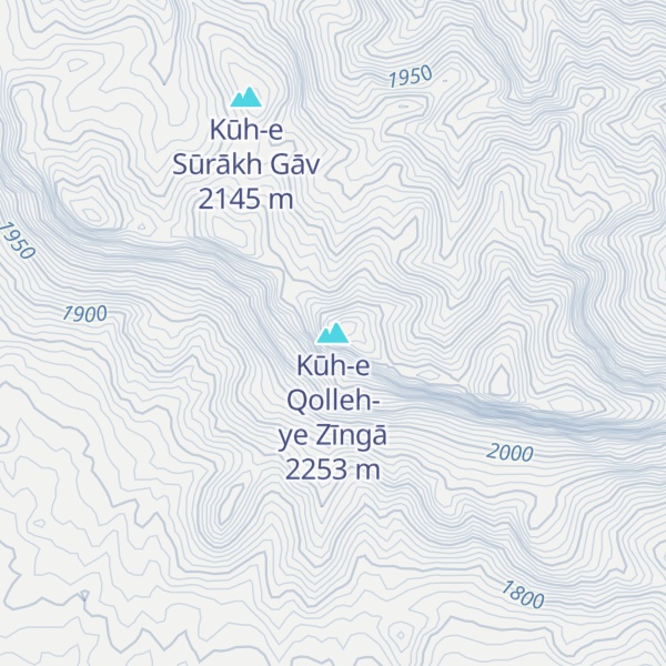 Map of Kūh-e Qolleh-ye Zīngā