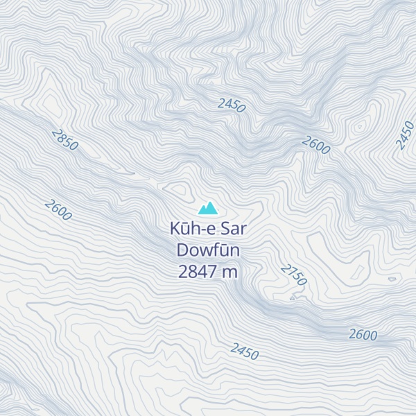 Map of Kūh-e Sar Dowfūn