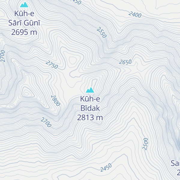 Map of Kūh-e Bīdak