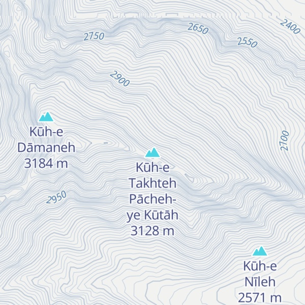 Map of Kūh-e Takhteh Pācheh-ye Kūtāh