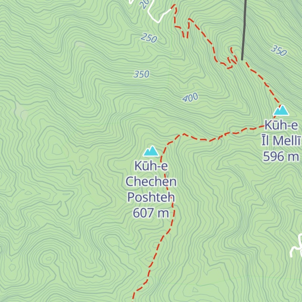 Map of Kūh-e Chechen Poshteh