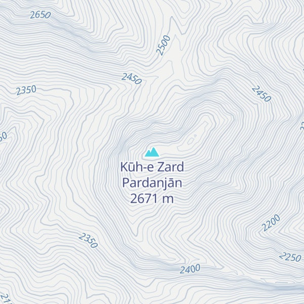 Map of Kūh-e Zard Pardanjān