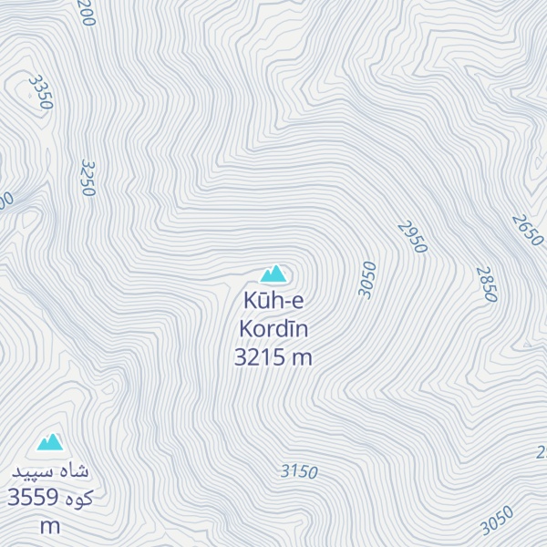 Map of Kūh-e Kordīn