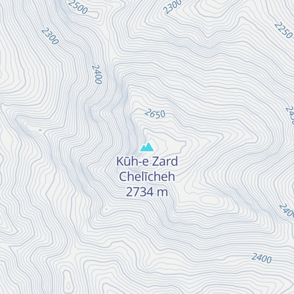 Map of Kūh-e Zard Chelīcheh