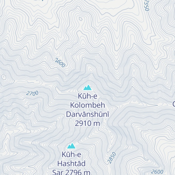 Map of Kūh-e Kolombeh Darvānshūnī