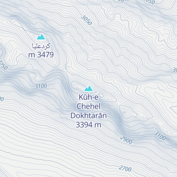 Map of Kūh-e Chehel Dokhtarān