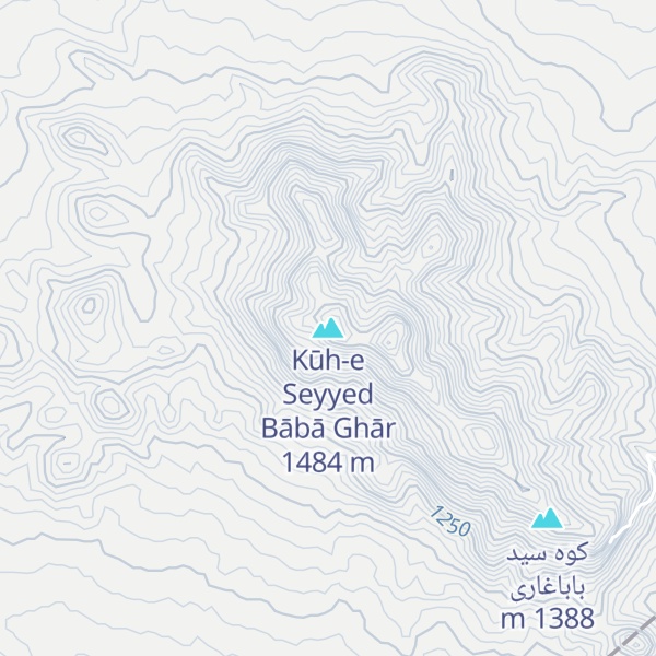 Map of Kūh-e Seyyed Bābā Ghār