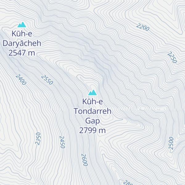 Map of Kūh-e Tondarreh Gap