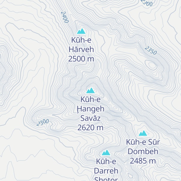 Map of Kūh-e Ḩangeh Savāz