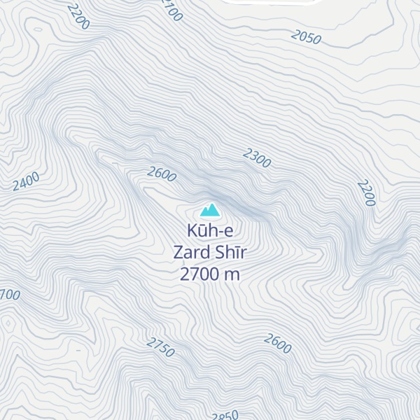 Map of Kūh-e Zard Shīr