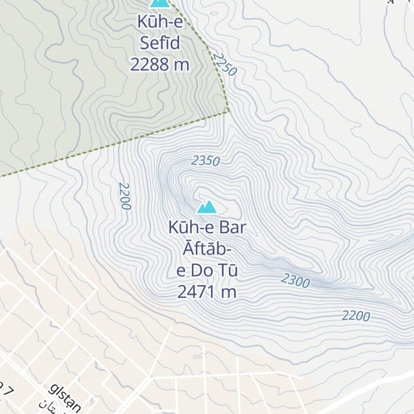 Map of Kūh-e Bar Āftāb-e Do Tū