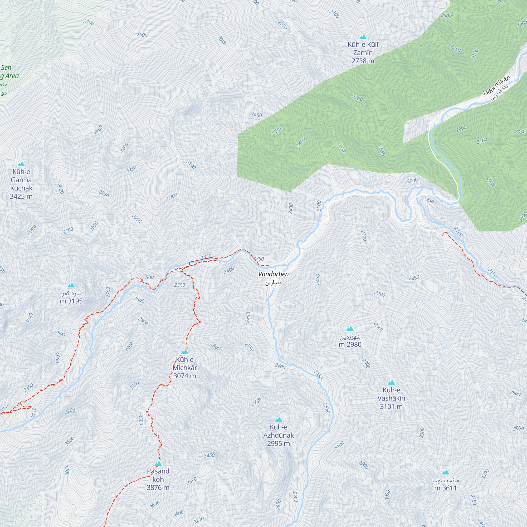 Vandarben Mountain Complex map