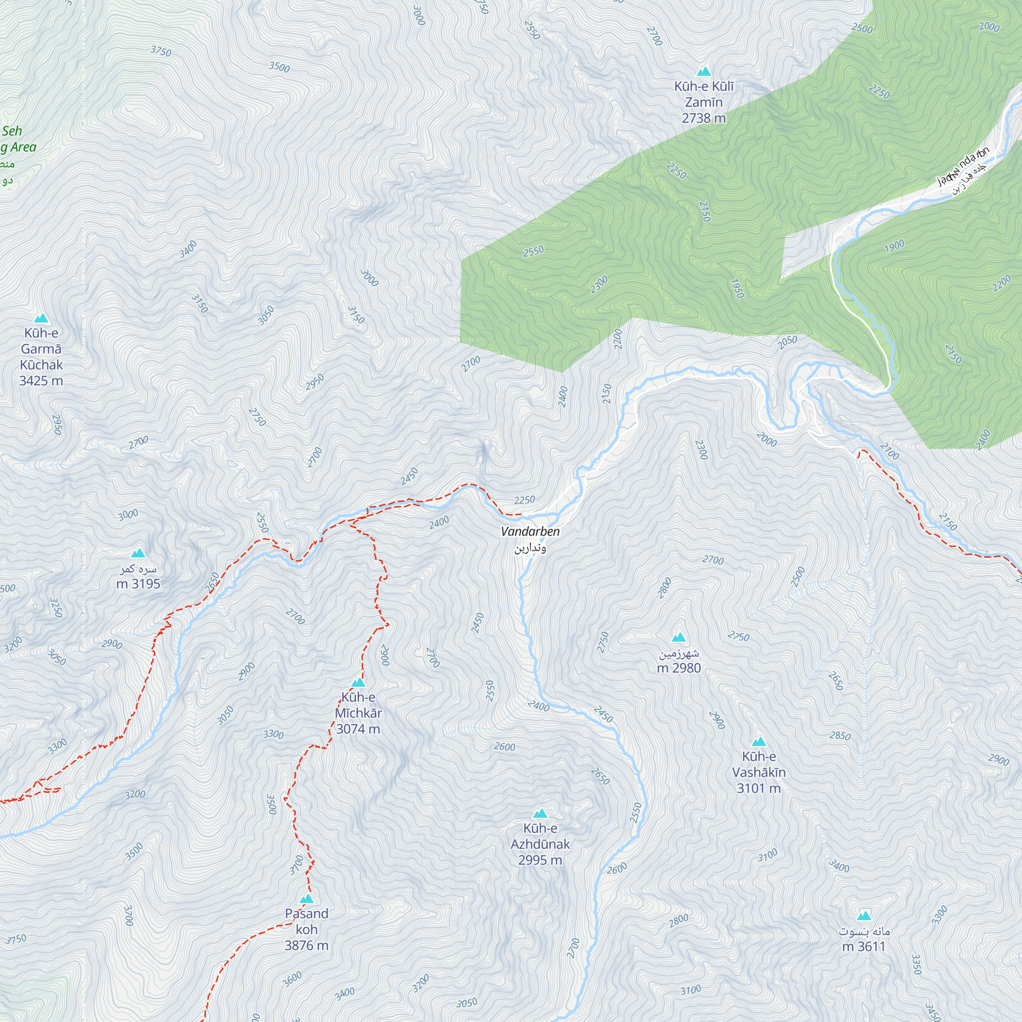 Vandarben Mountain Complex map