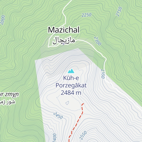 Map of Kūh-e Porzegākat