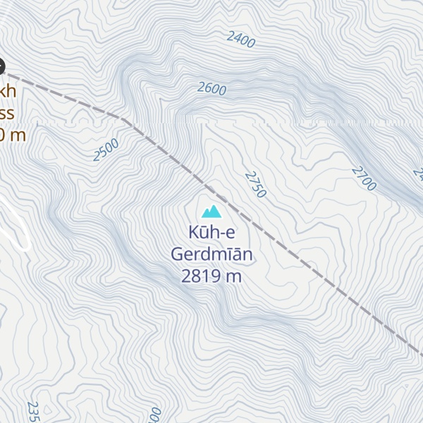 Map of Kūh-e Gerdmīān